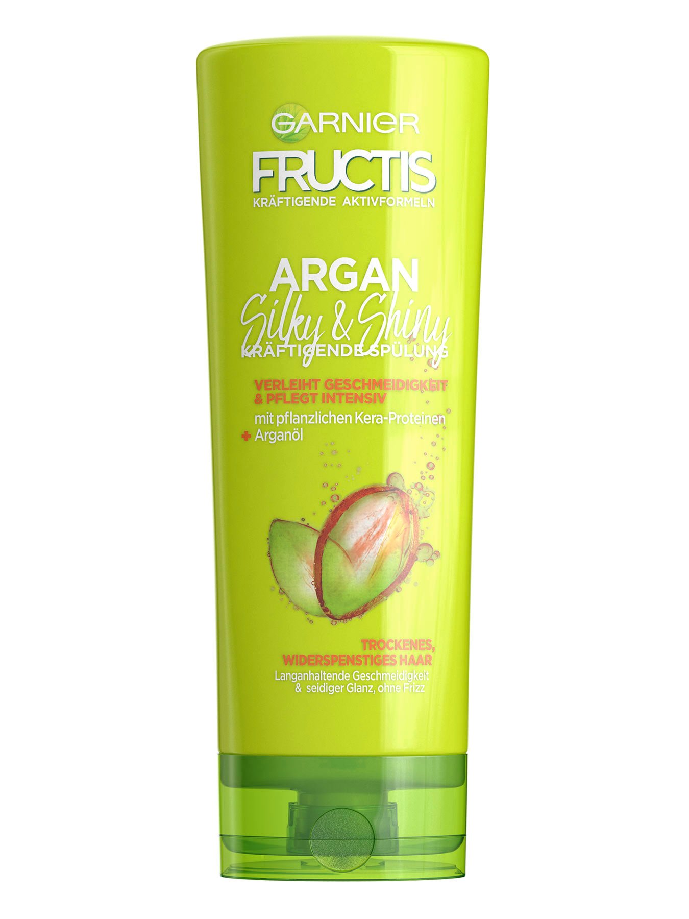 Silky-And-Shiny-Kraeftigende-Spuelung-Fructis-Arganoel-250ml-Vorderseite-Garnier-Deutschland-gross